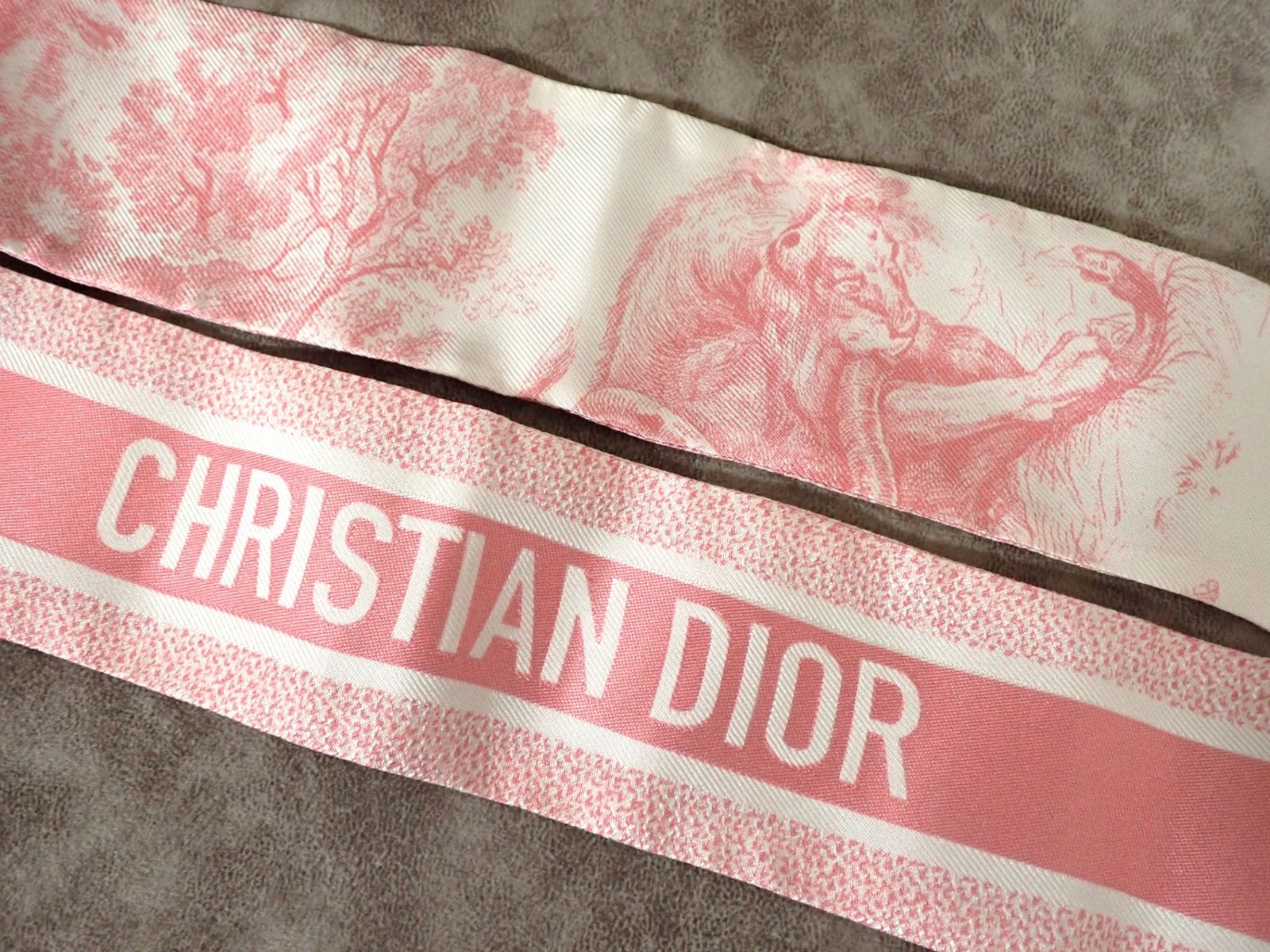 Christian Dior クリスチャンディオール ピンク ミッツァ スカーフ ディオリビエラ