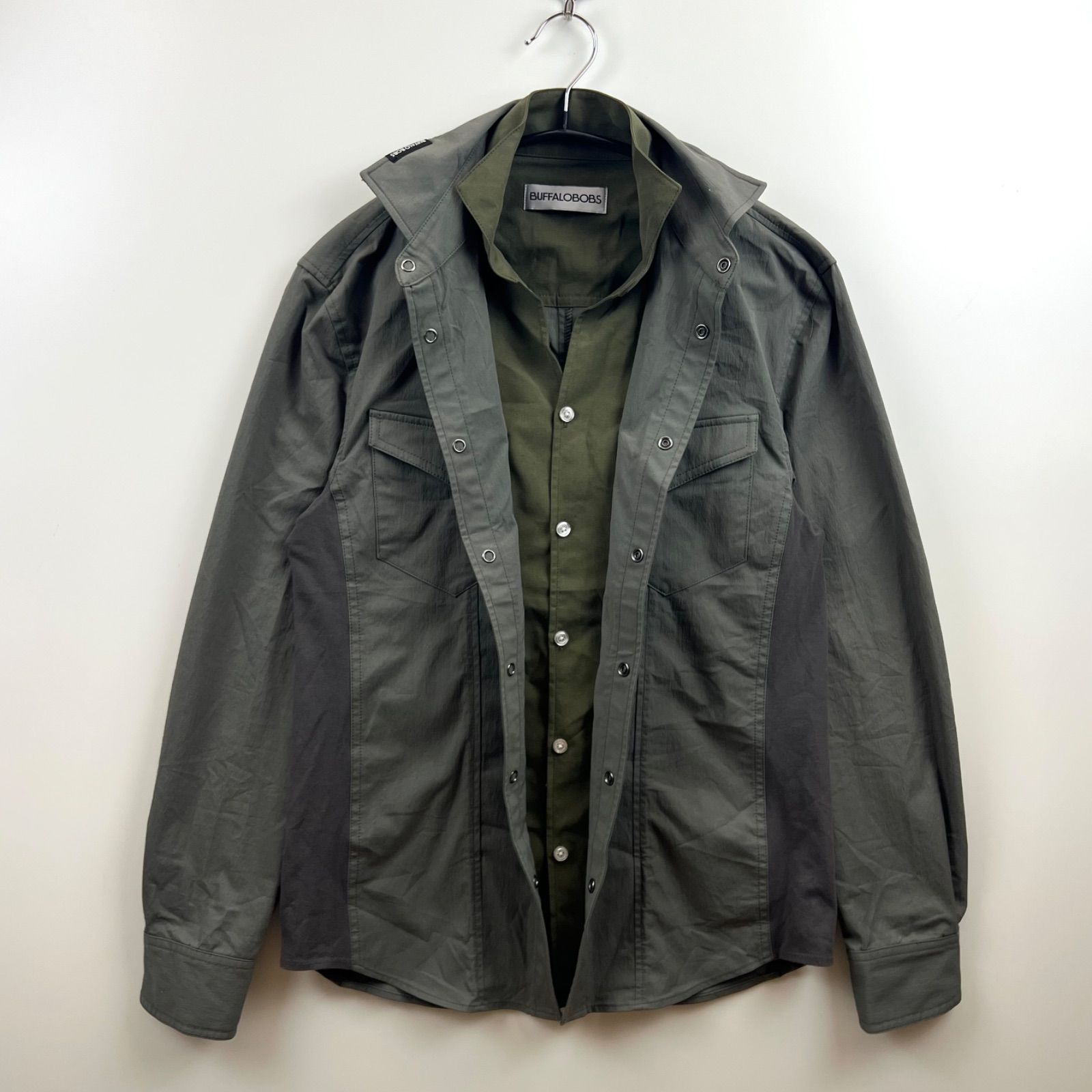 BUFFALO BOBS y2k archive layer shirt 2-3 BIB3708 バッファローボブス アーカイブ 長袖 レイヤード シャツ 平成 グランジ マルイ系