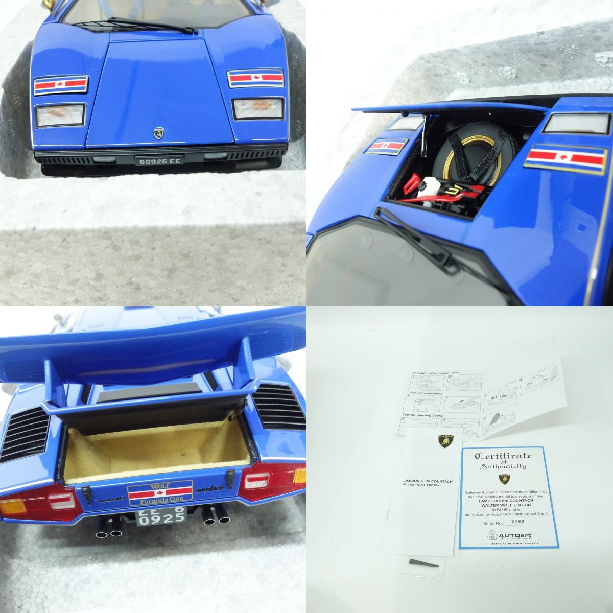 AUTOart オートアート ランボルギーニ カウンタック ウォルター ウルフ エディション ブルー 74652 1/18スケール ミニカー ※中古  - メルカリ