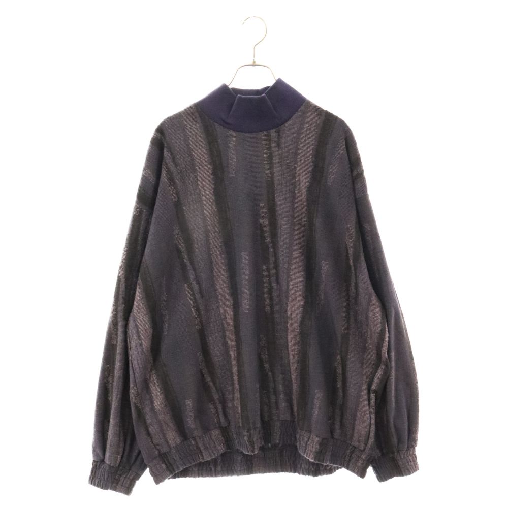 SHAREEF (シャリーフ) 23AW BRUSHING LINE HIGH-NECK L/S ブラッシングラインデザイン ハイネック ロングスリーブ 長袖Tシャツ パープル 23715067