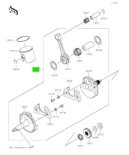カワサキ KX112 クランクシャフト Crankshaft Comp KAWASAKI 純正