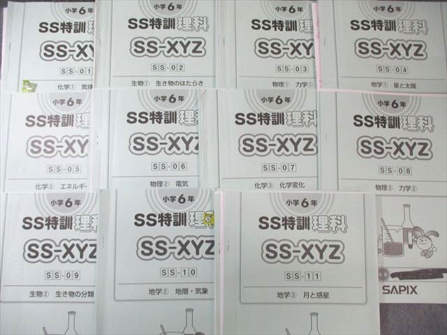 SAPIX 小6 サピックス SS特訓(SSｰ01〜11) 理科 通年セット 【全11回分フルセット】 2024 030S2D SAPIX 小6 サピックス SS特訓(SSｰ01～11) 理科 通年セット 【全