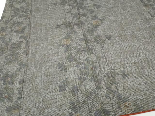 平和屋着物○本場大島紬 7マルキ 泥染め 草花文 正絹 逸品 CAAQ9131vf
