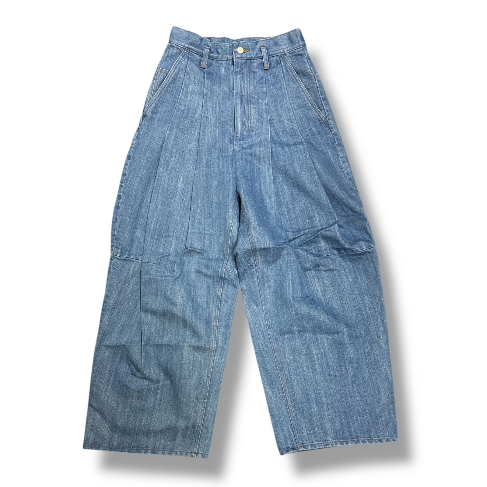 参考上代59400円 SHINYAKOZUKA 24AW Hi BAGGY ハイバギーパンツ ワイドパンツ デニム ジーンズ シンヤコズカ 2402SK74 ブリーチ