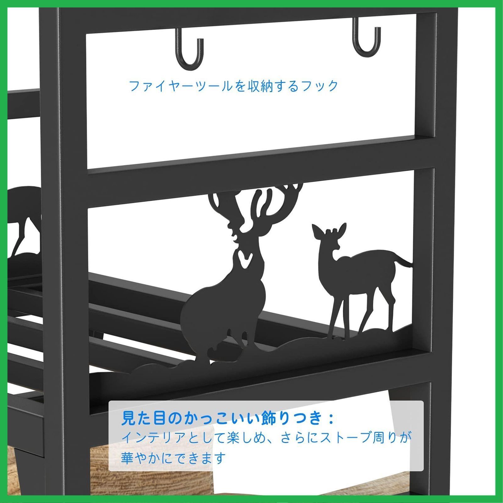 在庫わずか」薪ラック スチール 2段 焚き火 キャンプ用 ログホルダー 室内用 小さい薪置き 薪スタンド ログラック 薪の保管 屋外 オープンシェルフ  薪棚 幅45 本棚 黒 - メルカリ