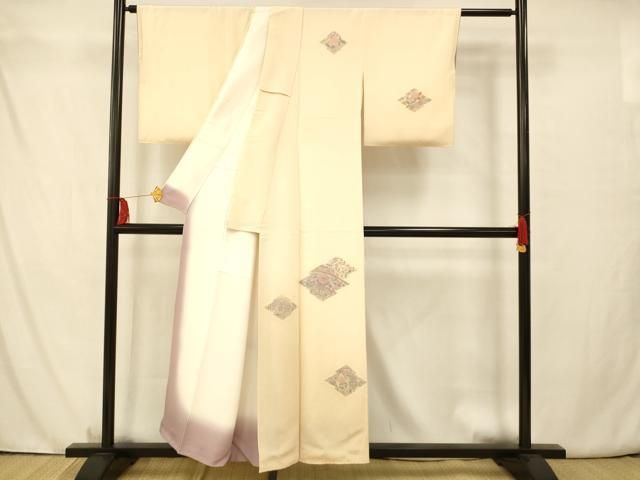 平和屋着物▽訪問着 単衣 中国三大刺繍 相良刺繍 舞花文