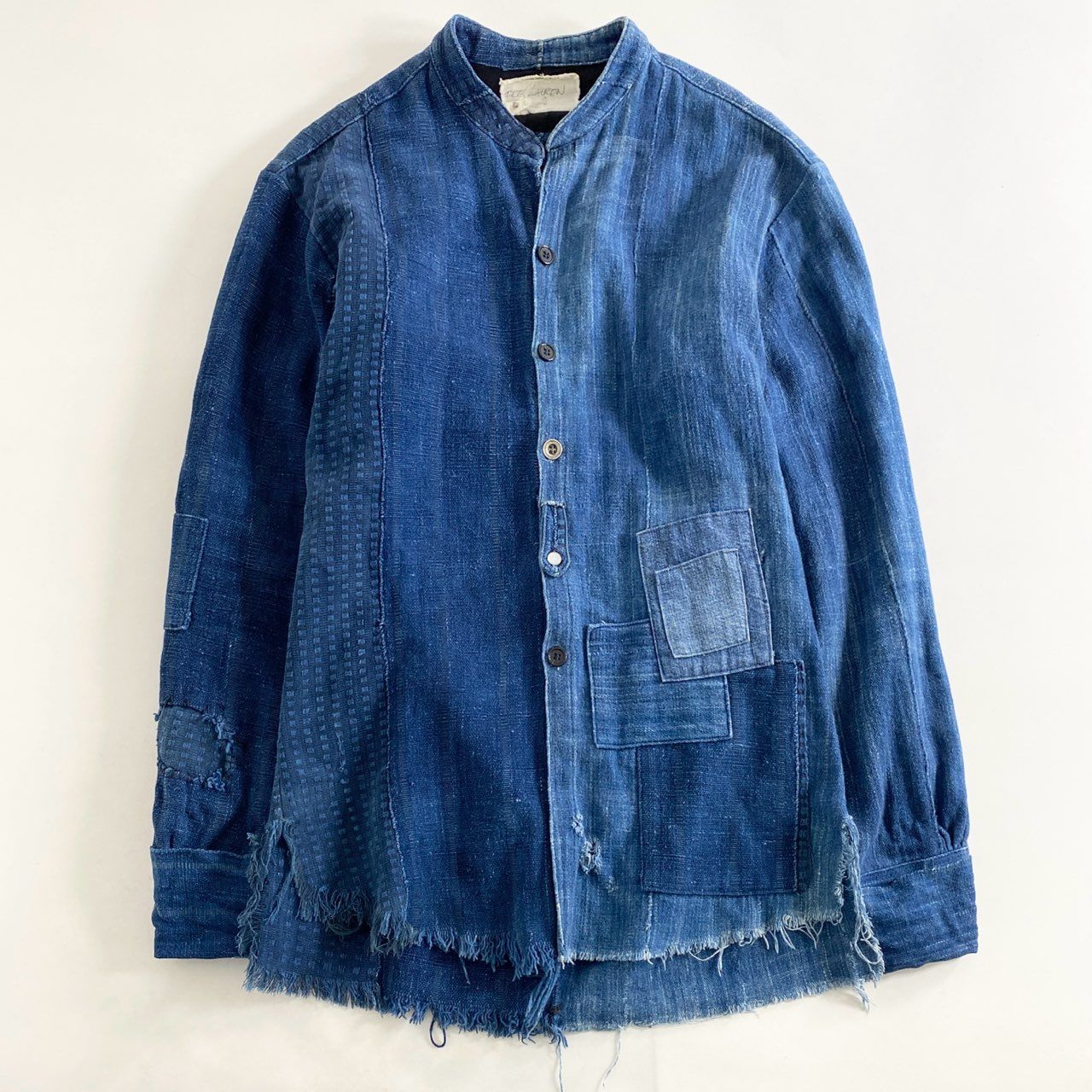 64L12 GREG LAUREN グレッグローレン パッチワークシャツ O インディゴ 