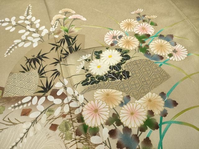 平和屋着物□極上 訪問着 短冊 地紙花文 暈し染め 逸品