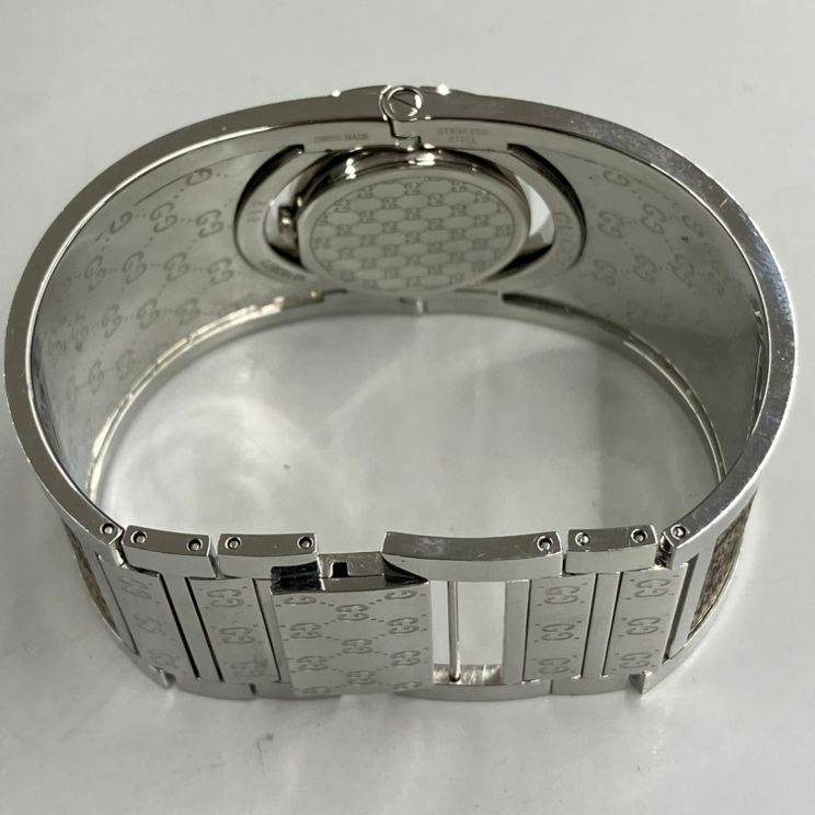 美品】グッチ GUCCI 112 バングルウォッチ GG柄 レディース