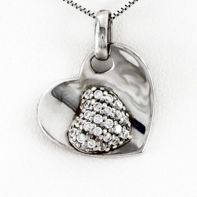 k 18 ハート ダイヤペンタント、ハートネックレス（覆輪留め） PT950 トランク ハートシェイプ ベゼル ネックレス 0.5ct｜婚約