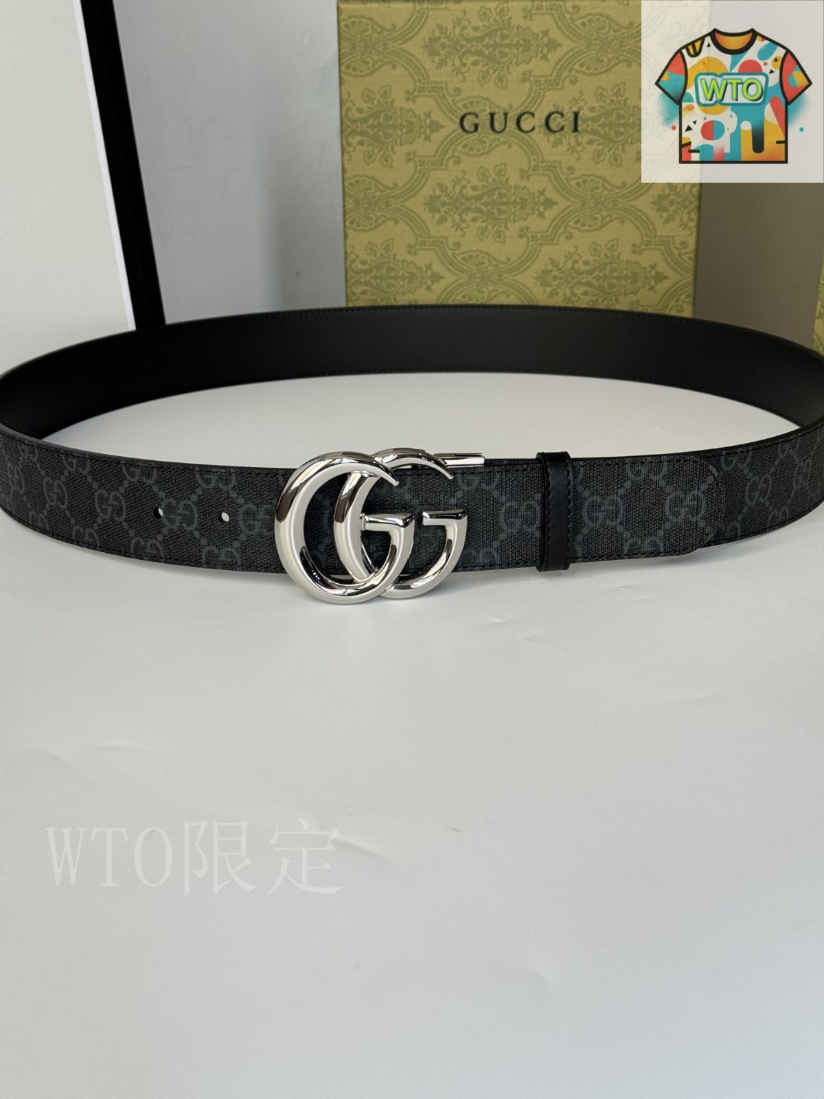 今日特価】Gucci グッチ ダブル G レトロ回転バックル ベルト-2