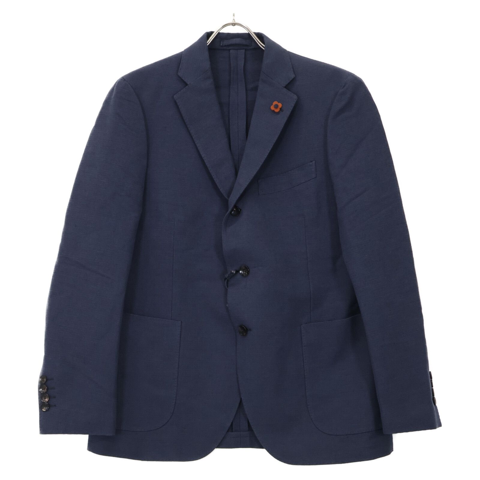 LARDINI テーラードジャケット ウールリネン ネイビー 紺ブレ 50