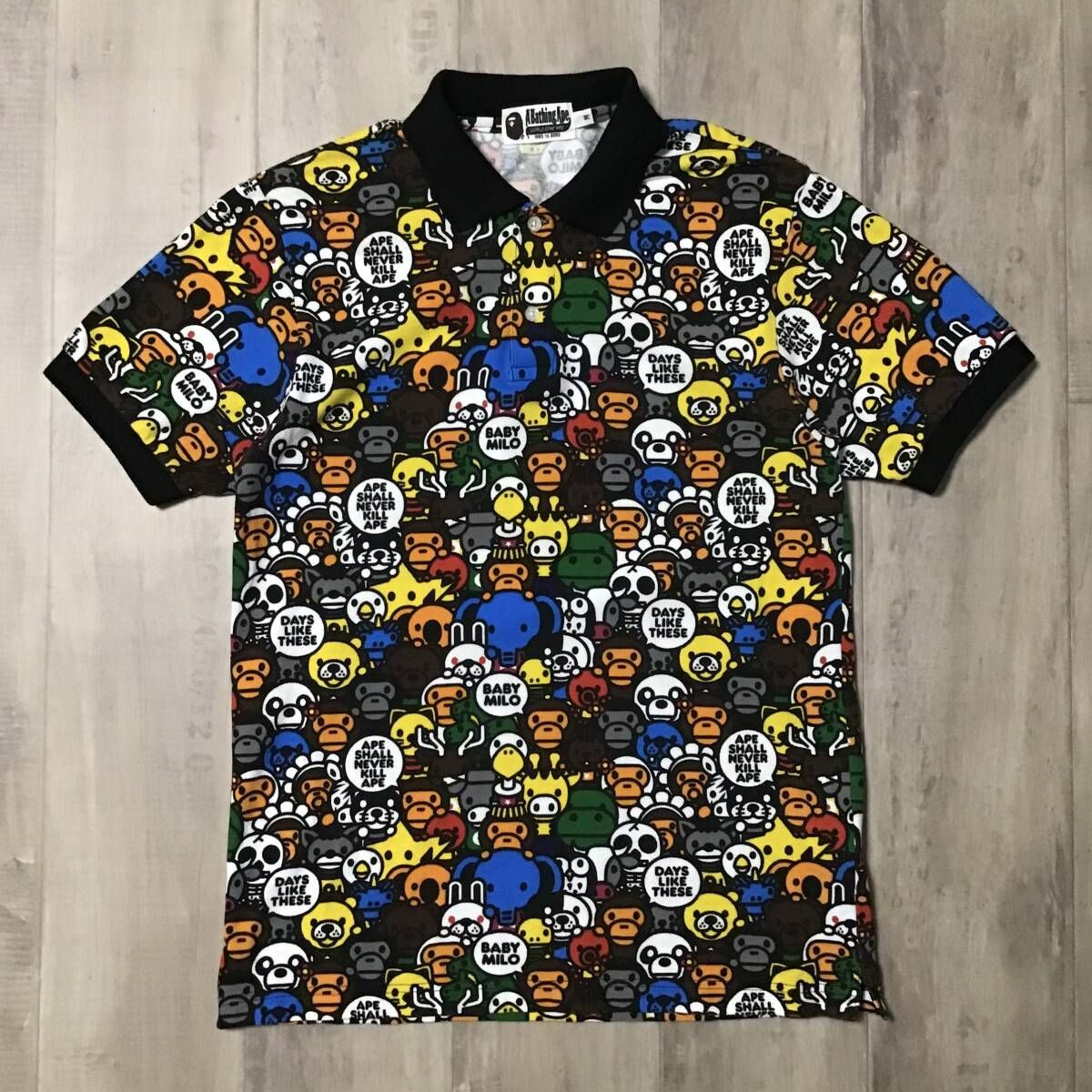 マイロ アニマル ポロシャツ Mサイズ a bathing ape star BAPE