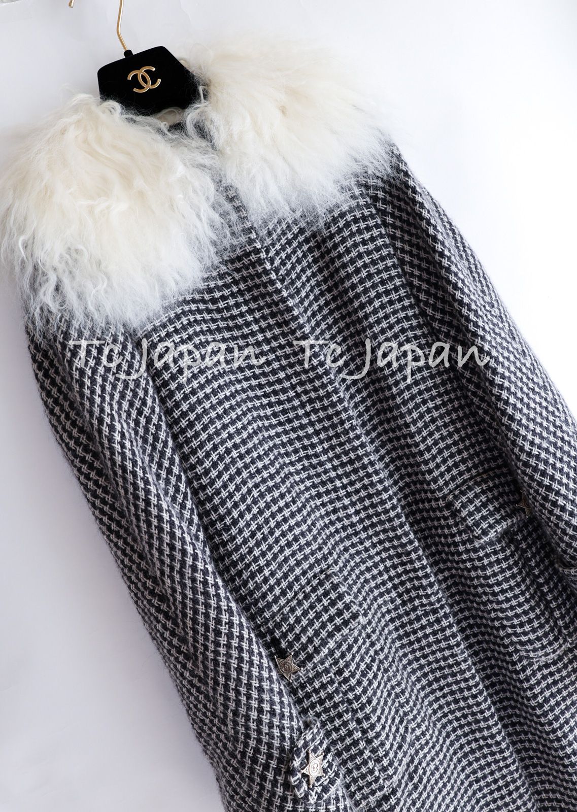 シャネル コート CHANEL 100万超 貴重 グレー モヘア 100