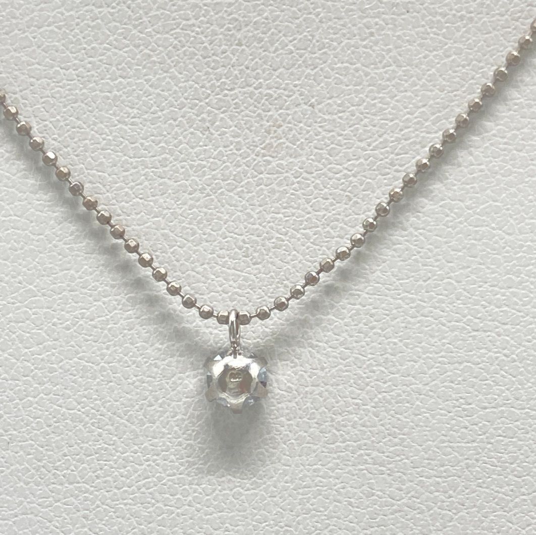 美品】プラチナ Pt1000 1粒ダイヤ0.2ct ✨ボールチェーンネックレス 