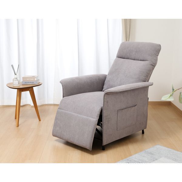 電動リクライナー SIMPLE 1P GY グレー 組立品 代引不可