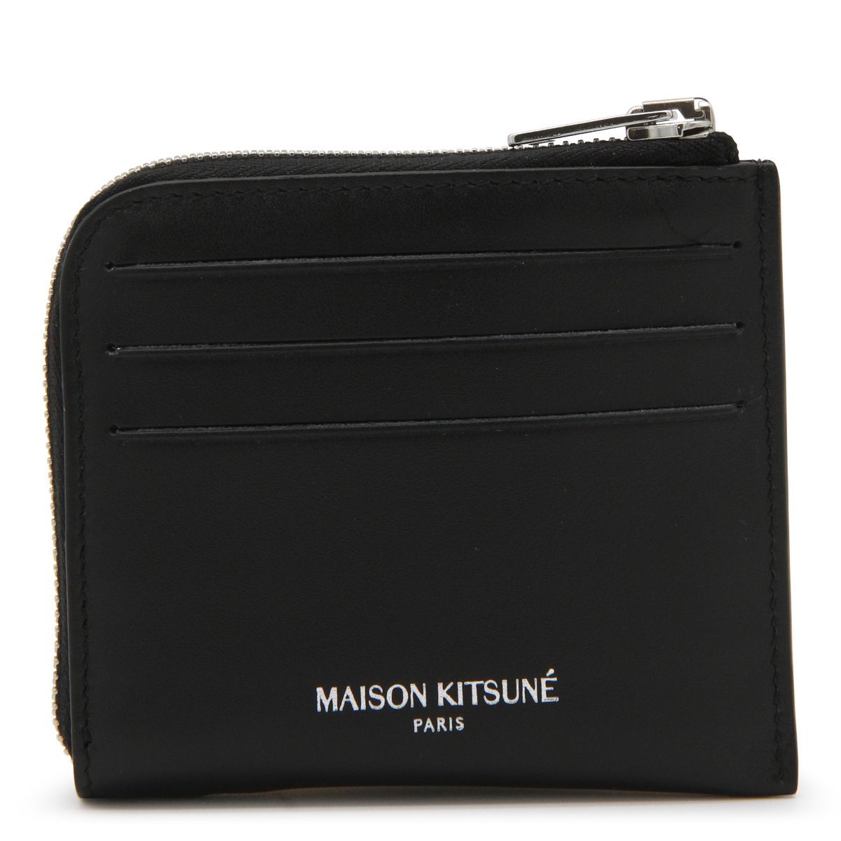 Maison Kitsune フォックスヘッド ジップ レザー カードホルダー