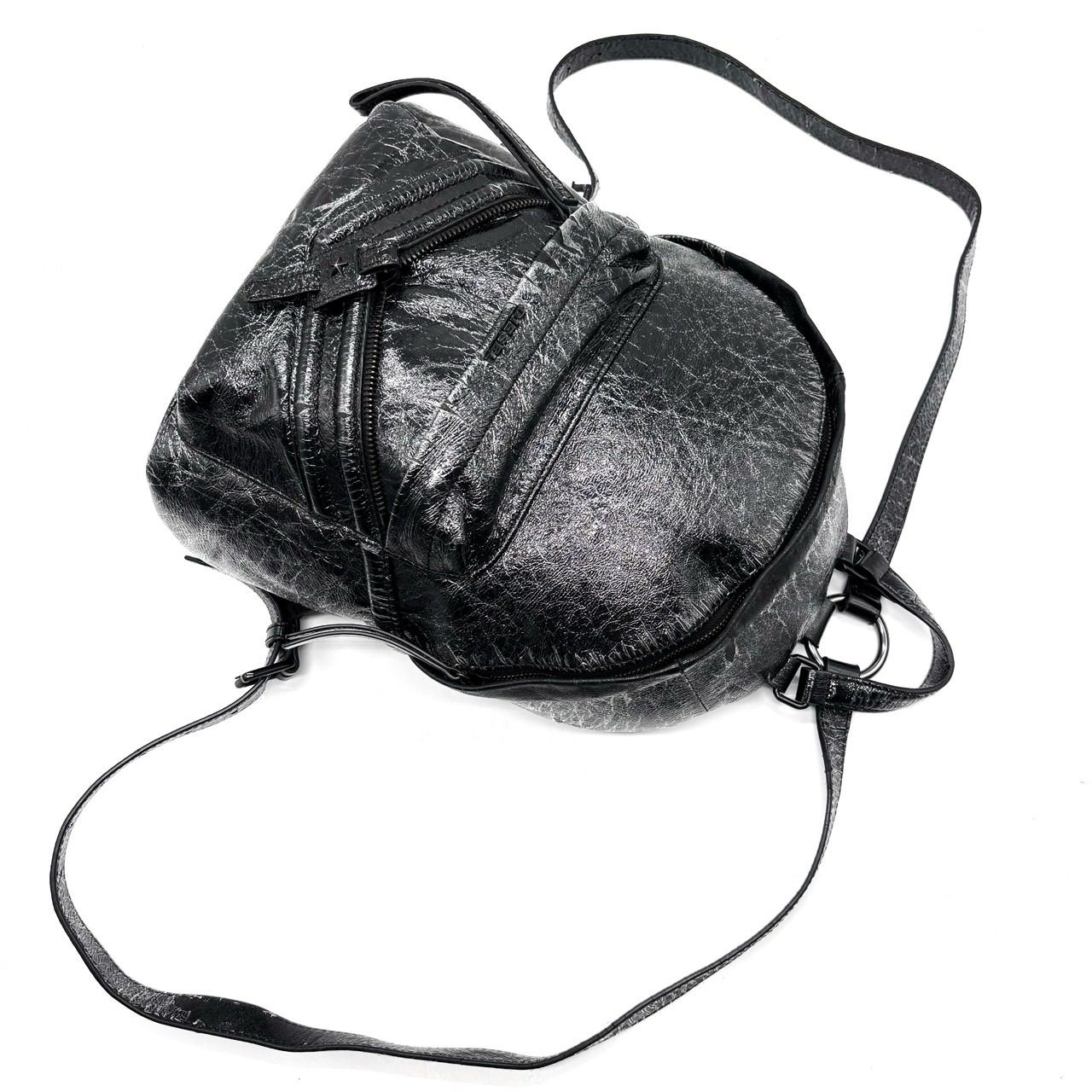 DIESEL ディーゼル フロントジップデザイン レザーリュック ブラック ✨格安✨ DIESEL ディーゼル リュックサック バックパック
