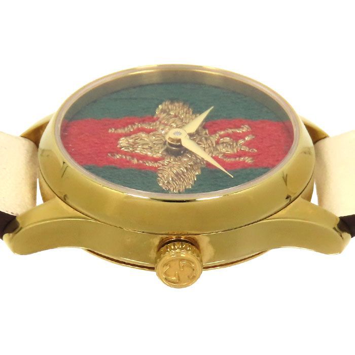 GUCCI グッチ G タイムレス 126.5 YA1265009 グリーン/レッド文字盤 SS  