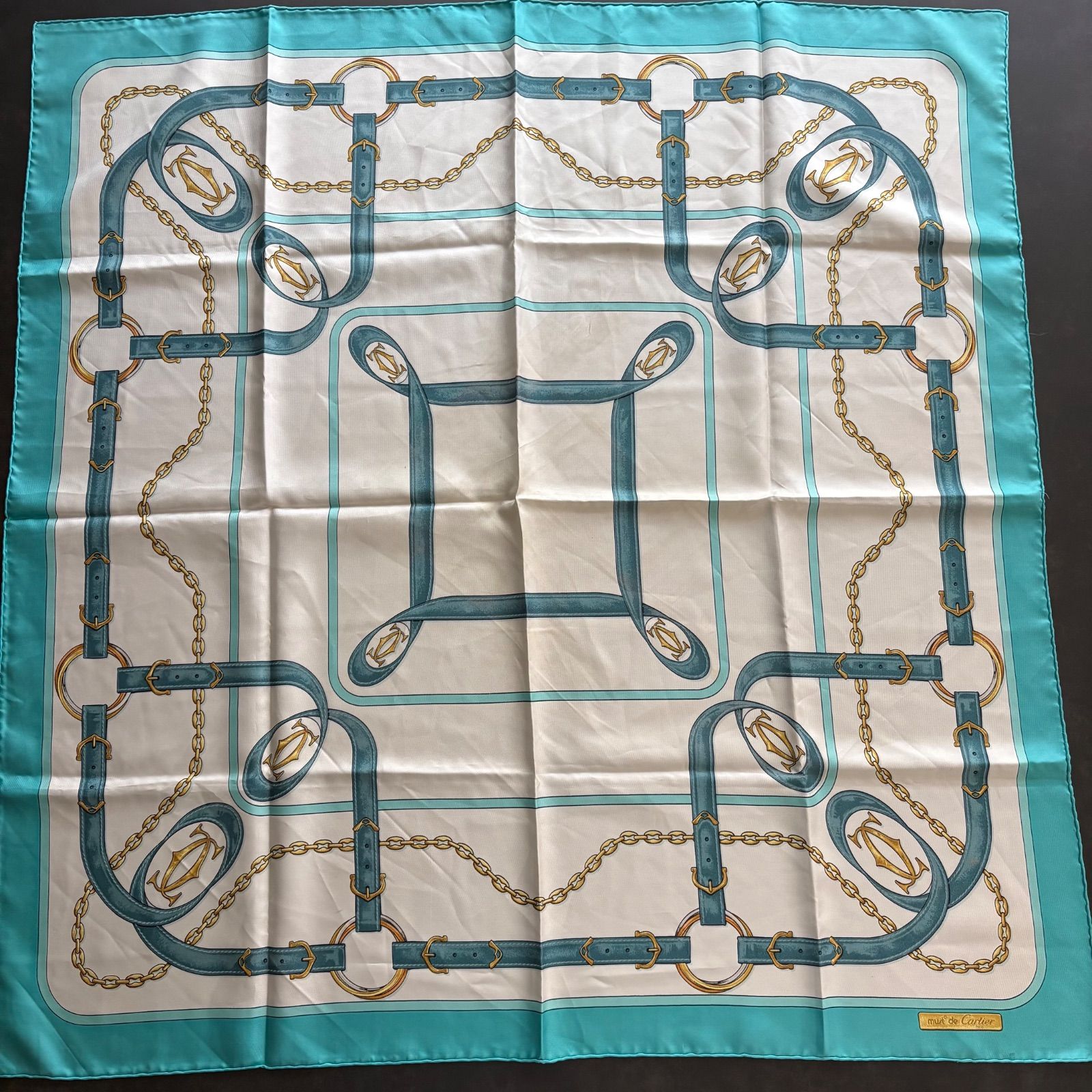 カルティエ スカーフ マストドゥカルティエ ブルー ジュエリー no.6 Cartier カルティエ マストドゥカルティエ シルク スカーフ