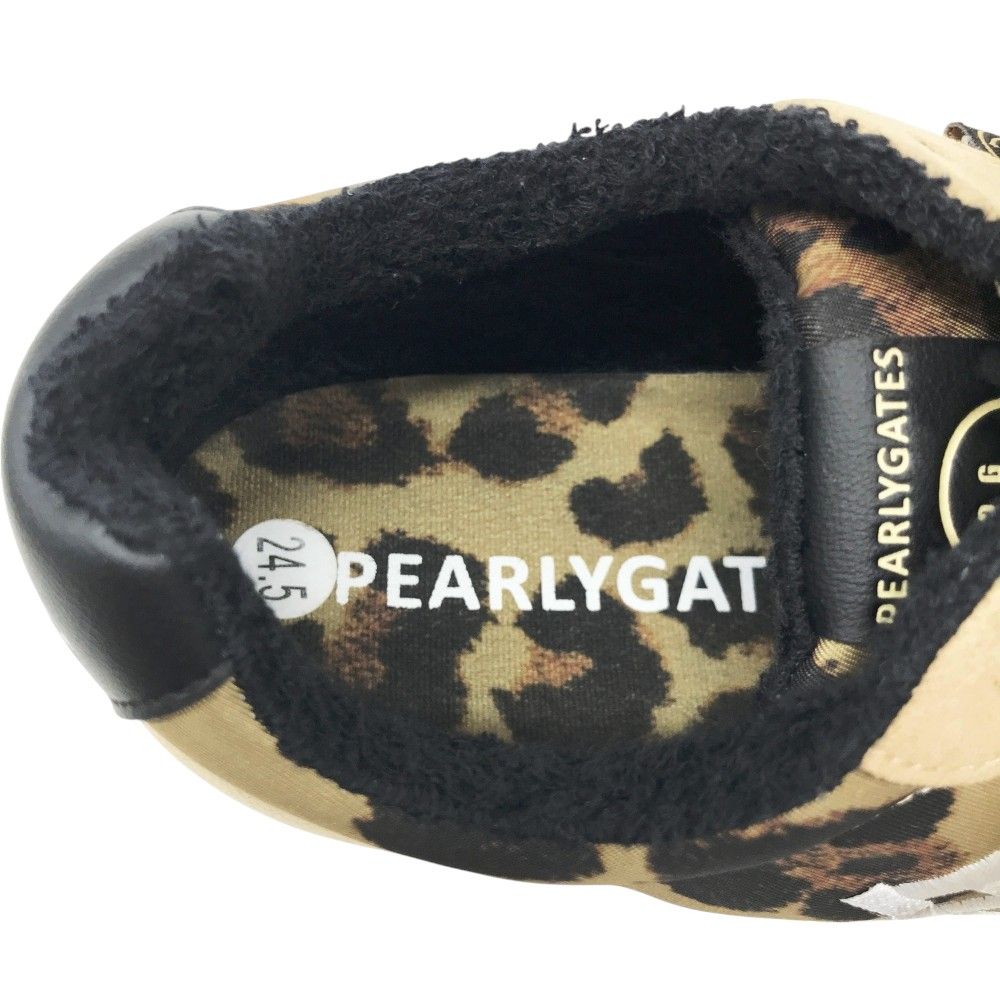 PEARLY GATES パーリーゲイツ 053-2292002 スパイクレス ゴルフシューズ ニコちゃん レオパード柄 ブラウン系 24.5 [240101472518] ゴルフウェア レディース ストスト PEARLY GATES パーリーゲイツ 053-2292002 スパイクレス ゴルフ