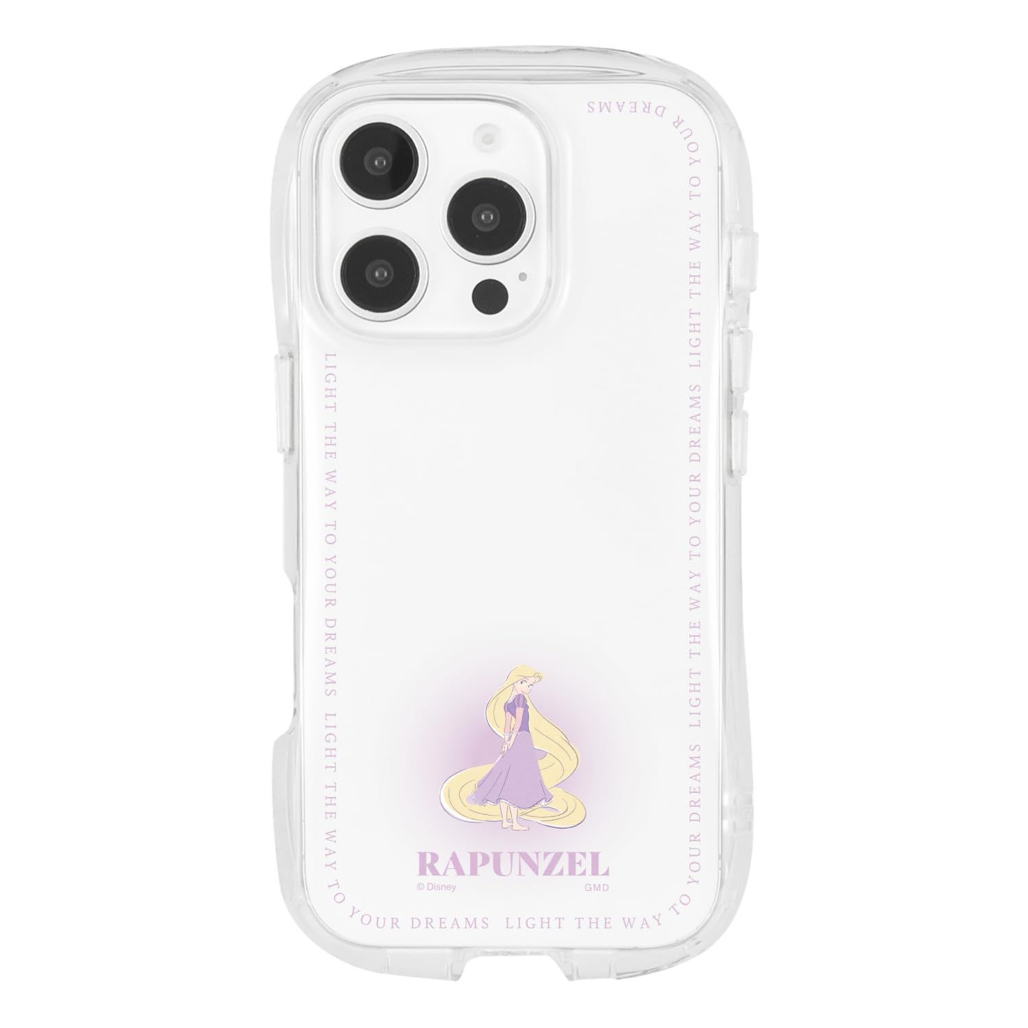／ ディズニーキャラクター、ピクサーキャラクター iPhone16 Pro 対応 グルマンディーズ クリスタルクリアケース ラプンツェル DNG-209RP