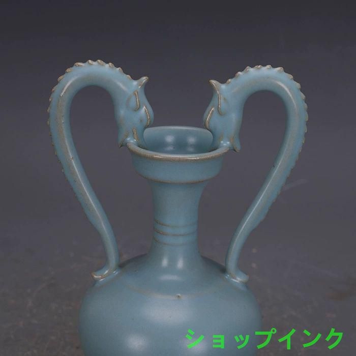 手画青花嬰児戯紋天の字壺 景徳鎮 陶磁器 装飾品 現代工芸品 美術品