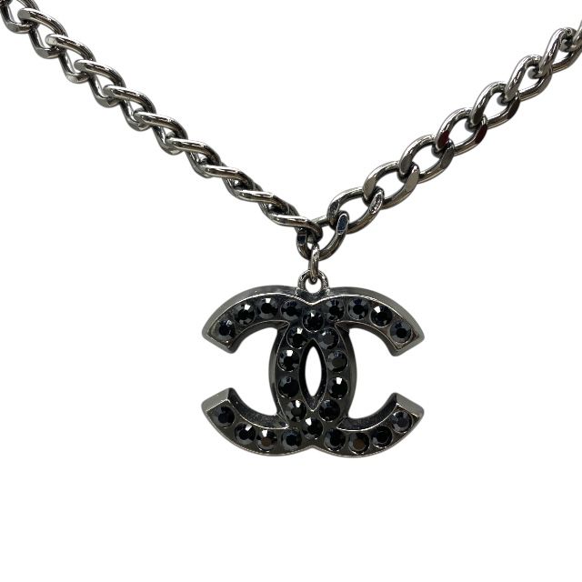 シャネル ネックレス 04A ココマーク ブラックストーン ラインストーン