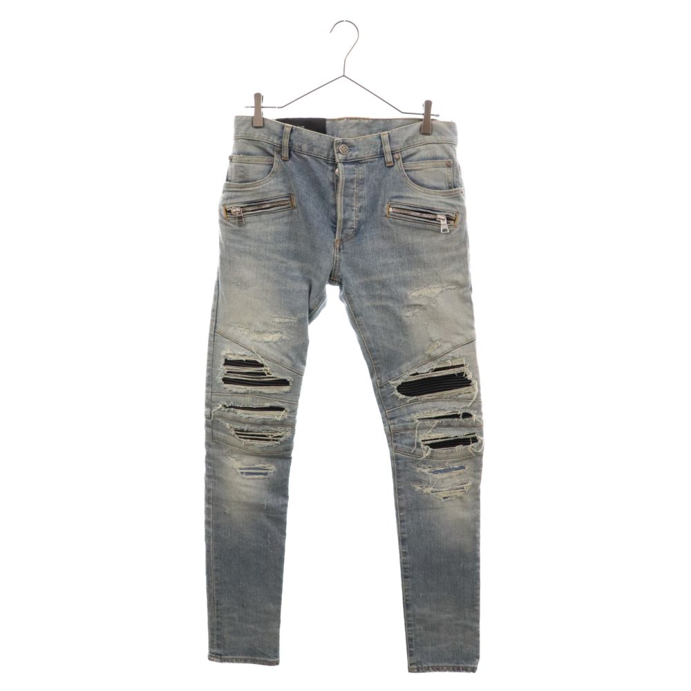 BALMAIN (バルマン) Damaged Byker Denim Pants バイカーデニム
