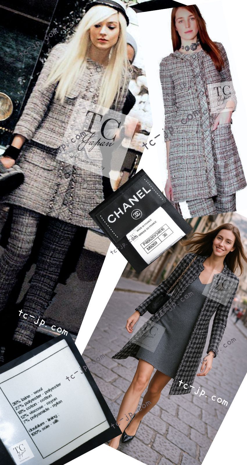 ❤️超美品❤️シャネル　CHANEL ☆ロングコート❤️ワンピース❤️ シャネル ワンピース コート CHANEL ブラック グレー アイボリー