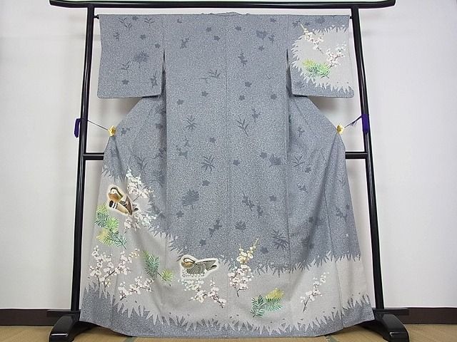 平和屋本店■極上　人間国宝　羽田登喜男　TOKIOetTOKI　訪問着　鴛鴦　ますいわ屋扱い　逸品s5047 平和屋本店□極上 人間国宝 羽田登喜男 TOKIOetTOKI 訪問着 鴛鴦 ます