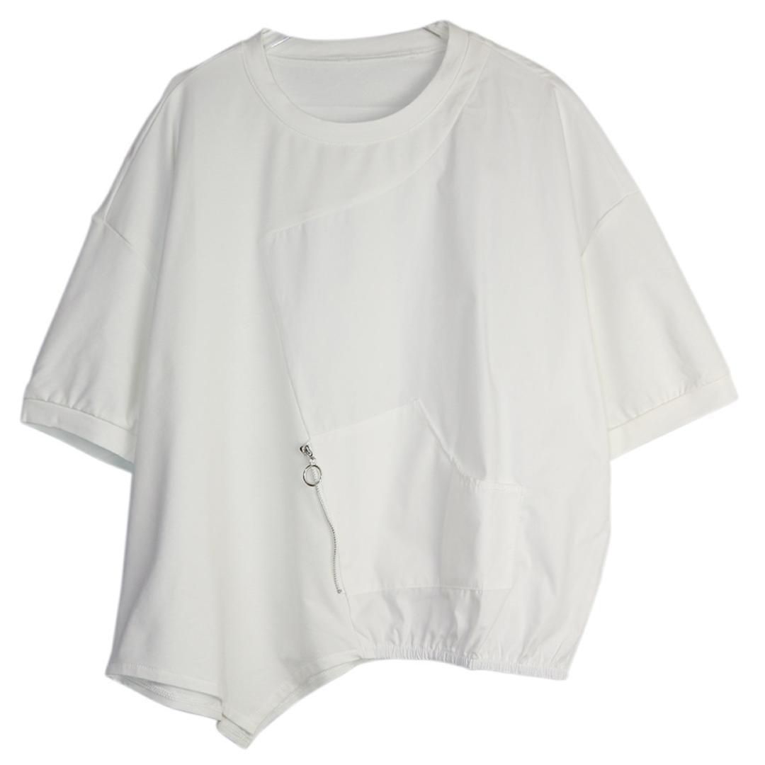 袖口変形トップス白 楽天市場】変形デザイン Tシャツ レディース トップス モード系