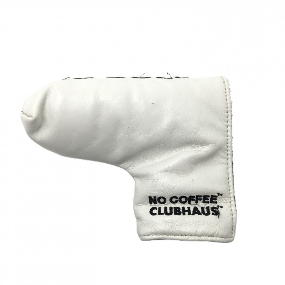 クラブハウス×NO COFFEE パターカバー 白×黒 ピン型 刺しゅうゴルフ CLUBHAUS クラブハウス×NO COFFEE パターカバー 白×黒 ピン型 刺しゅう