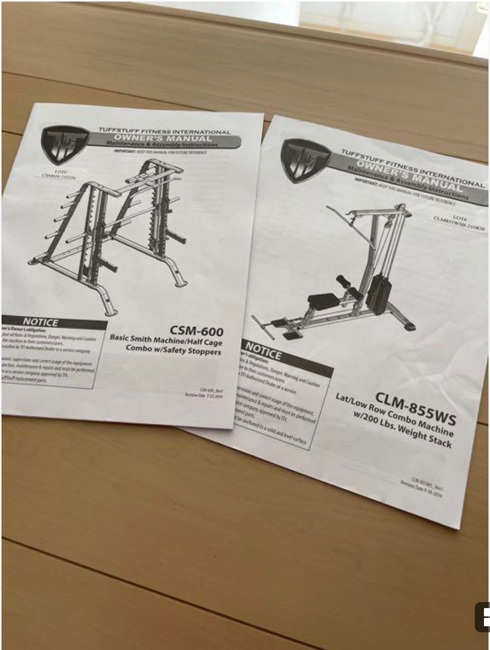 ゴールドジム マシン2台