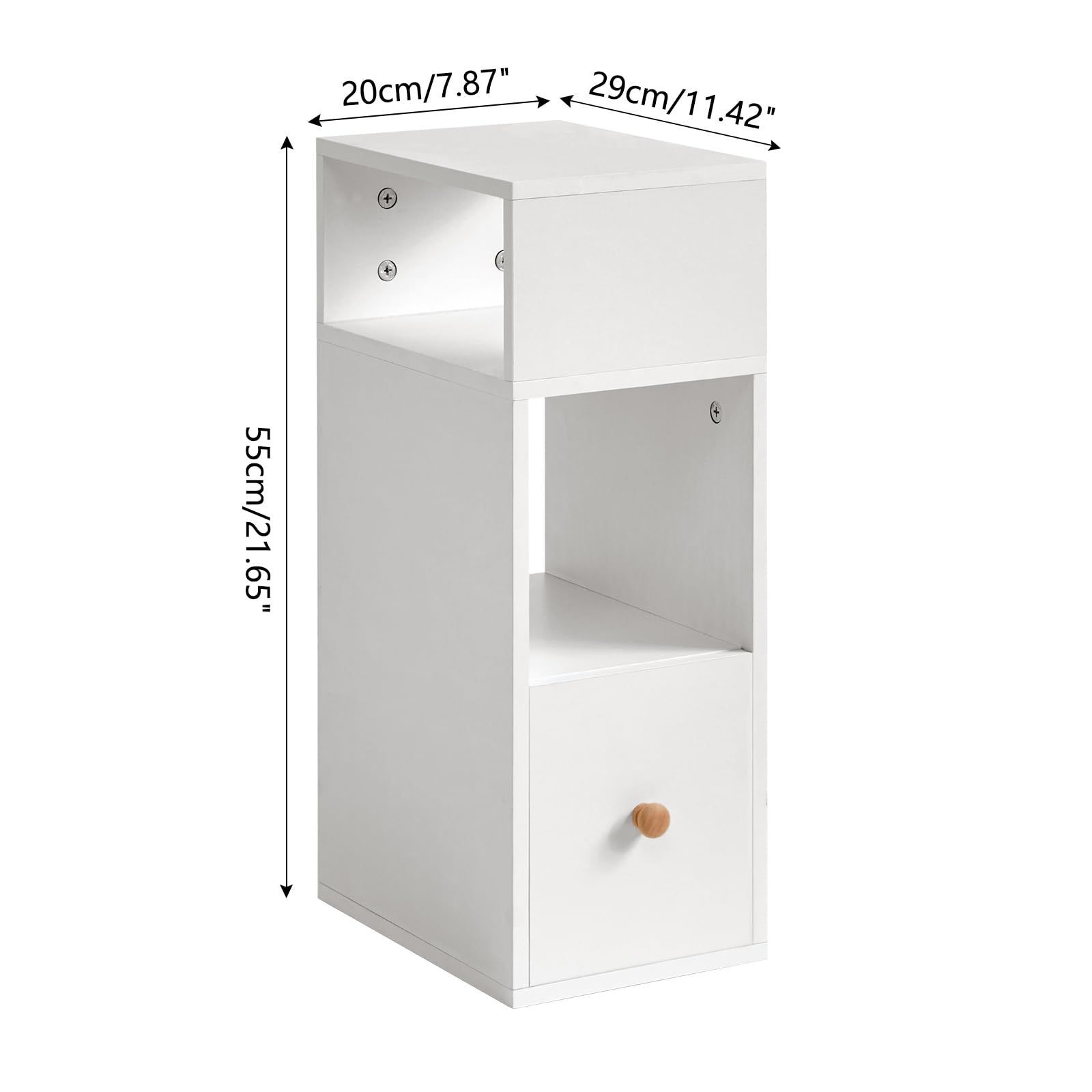 サイドテーブル ガラス 引き出し 2段 収納 ベッドサイドテーブル