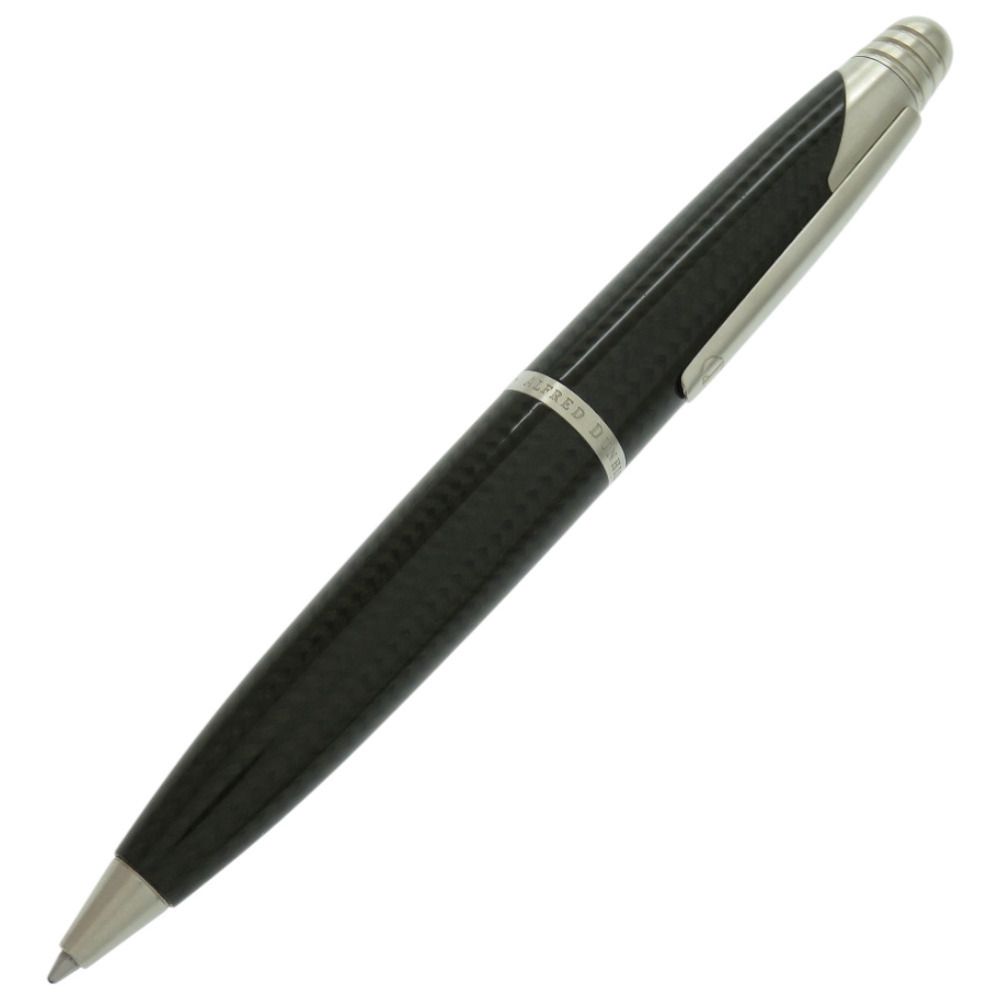 ダンヒル ツイスト式 AD カーボン シルバー金具 インク青色 グリーン ボールペン 1434 Dunhill
