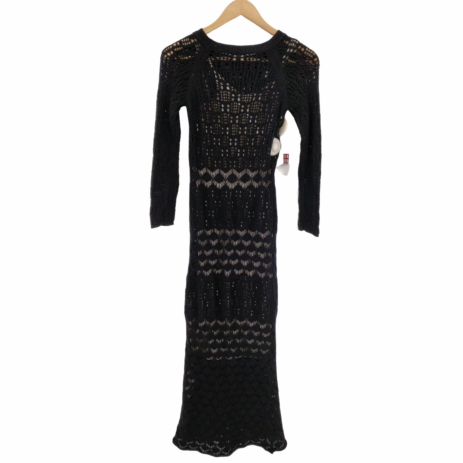 人気急上昇 AMERI Amazon.co.jp: CROCHET RAGLAN LONG Clothing DRESS ...