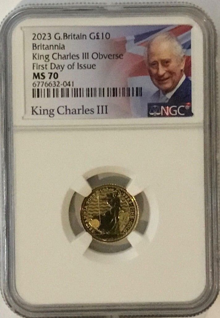 2025 British 1|10oz G Britannia King Charles 111 NGC MS70 First Day Issue
