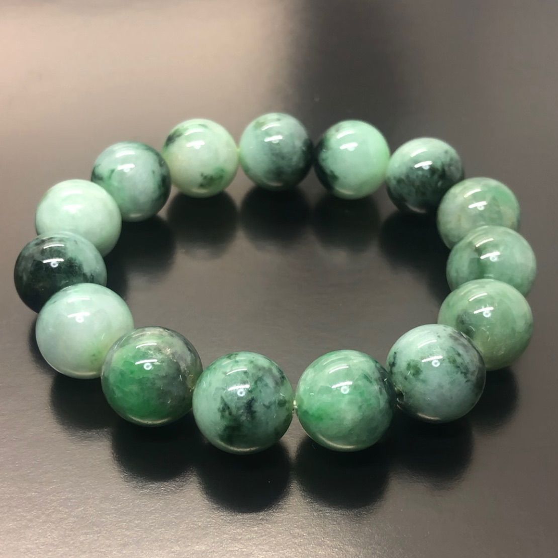 本翡翠氷糯種大粒ブレスレット