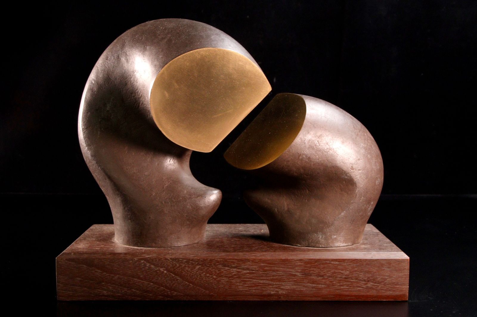 現代彫刻家 小谷謙 ブロンズ製 「和」 置物 オブジェ 30cm 5297g