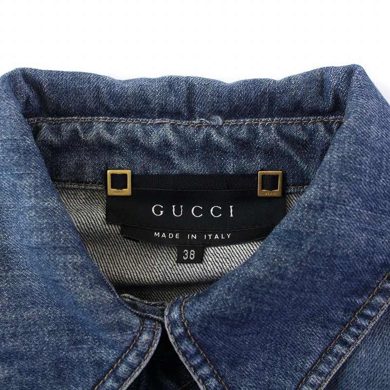 グッチ GUCCI デニムジャケット ジージャン Gジャン ロゴボタン 38 S