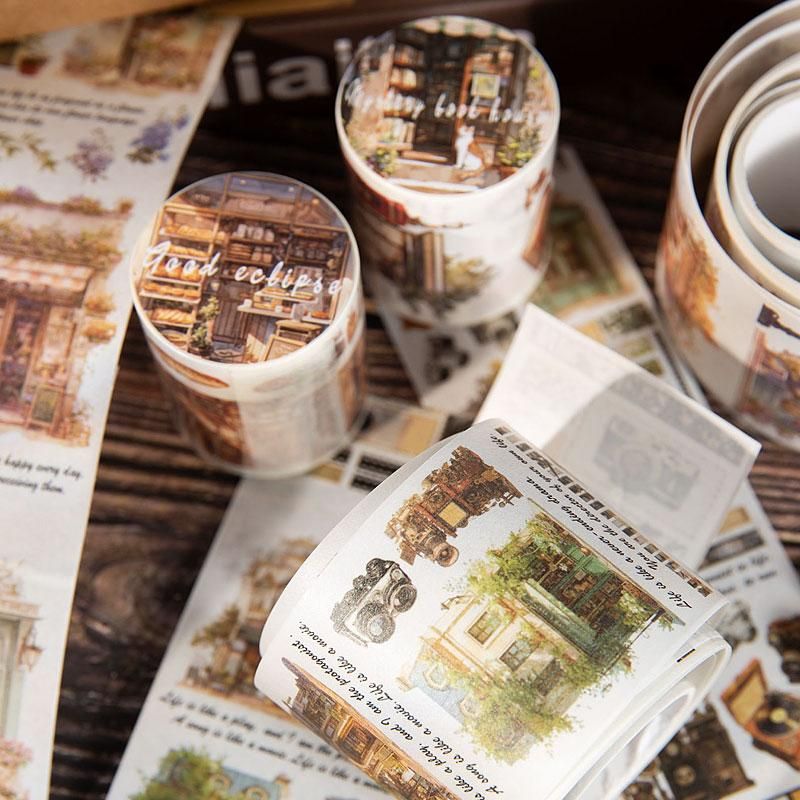 MT625 建物 風景 街並 ショップ お店 パン屋 カフェ 本屋 雑貨屋 和紙