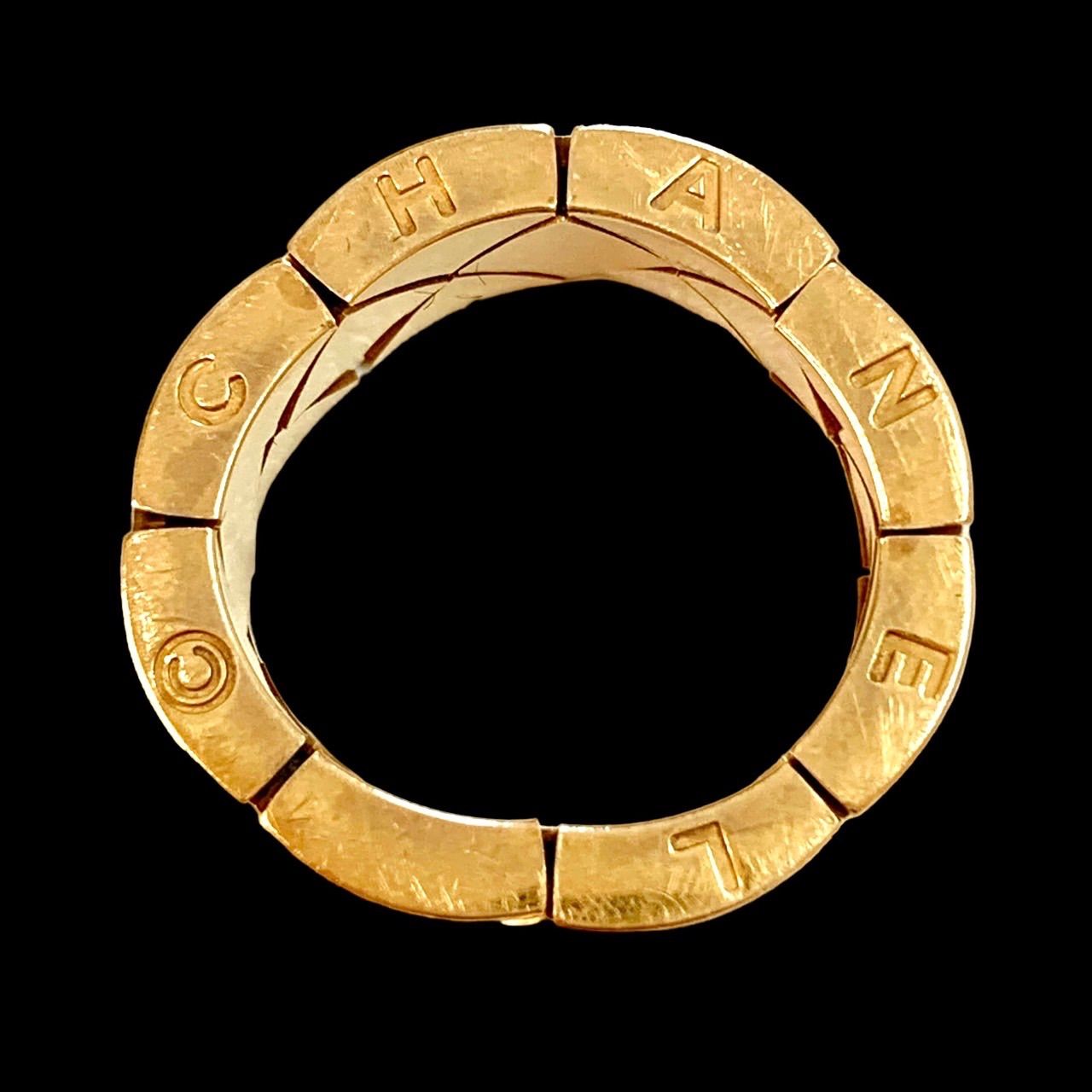 CHANEL ゴールドリング ロゴ 極美品⭐️シャネル CHANEL】 マトラッセリング ロゴリング