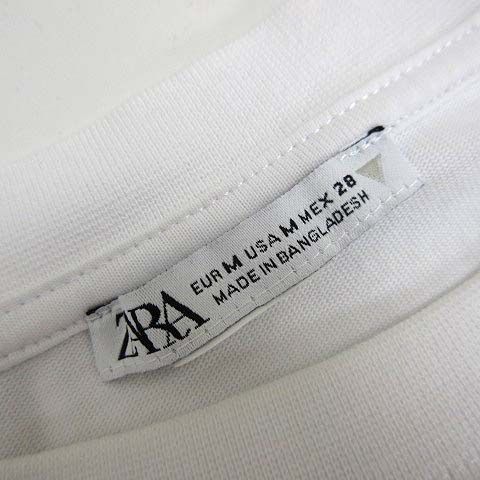 ザラ ZARA Tシャツ カットソー クルーネック サイドスリット