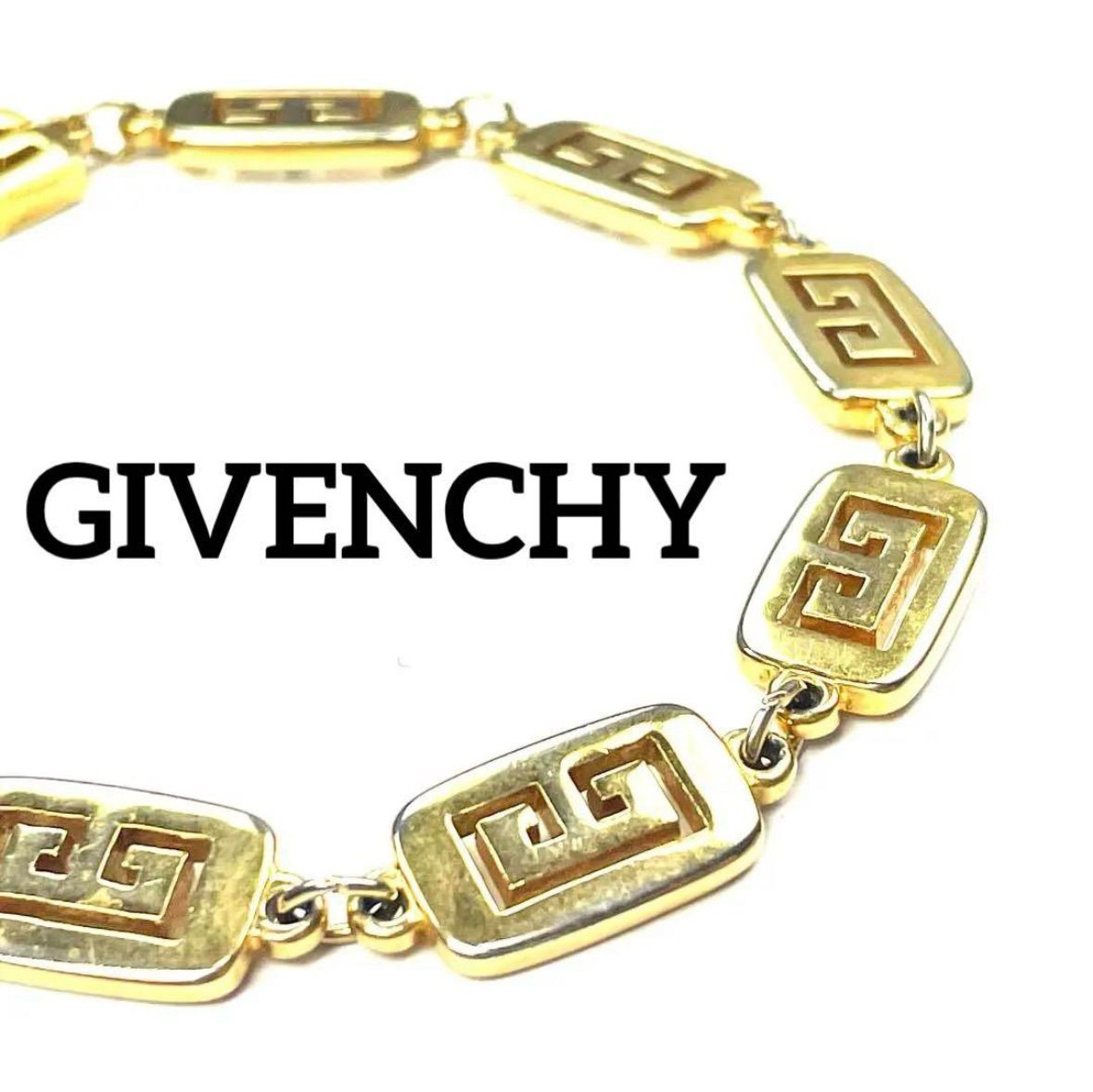 【最高級】 GIVENCHY 80s ブレスレット G シルバー ヴィンテージ KINKIN】80s GIVENCHY ゴールド Gロゴ ブレスレット