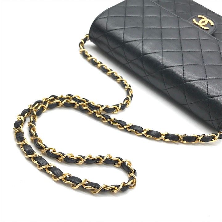 美品 CHANEL シャネル ココマーク マトラッセ ラムスキン プッシュ
