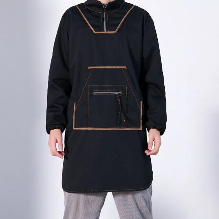 長袖 割烹着 かっぽう着 スモック メンズ 撥水 男性用 袖付き 大きいサイズ エプロン 無地 作業着 作業 料理 汚れ防止 ゆったり 陶芸 撥油 かぶるだけ おしゃれ シンプル 掃除 作 cjfj 143042