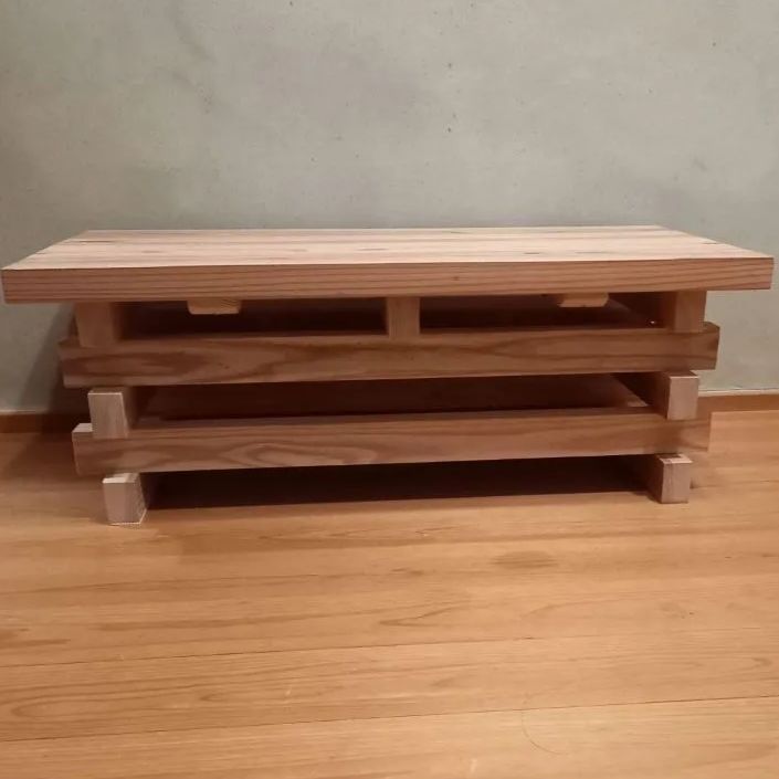 コーヒーテーブル 井桁組み