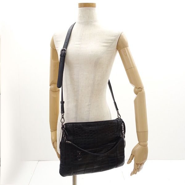 【未使用】BEAUGRAND　２WAYバッグ　クロコダイル　ＪＲＡ認定　ブラック BEAUGRAND ボーグラン JRA クロコダイル 2wayショルダーバッグ