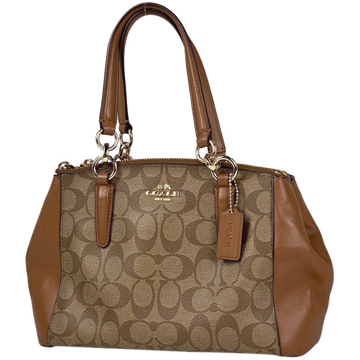 コーチ COACH シグネチャー ハンドバッグ 2WAY ショルダーバッグ ハンドバッグ コーティングキャンバス ブラウン F58290 レディース 【中古】